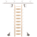 Quiet Glide Ladder 9.92 ft. Unfinish Maple Sat Nickel Hook Roller Kit with 8 ft. Rail QG.510-10MA-08-V.02